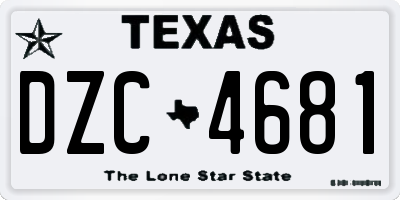 TX license plate DZC4681