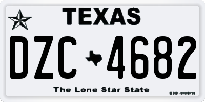 TX license plate DZC4682