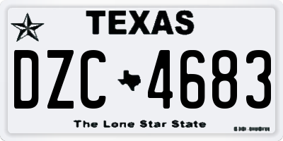 TX license plate DZC4683