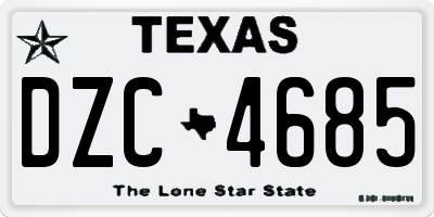 TX license plate DZC4685