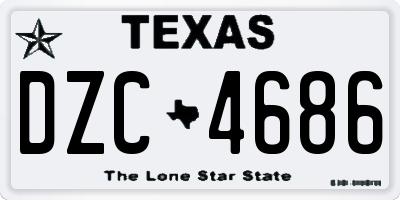 TX license plate DZC4686