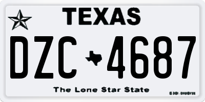 TX license plate DZC4687