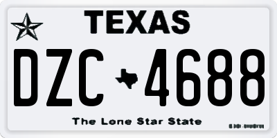 TX license plate DZC4688
