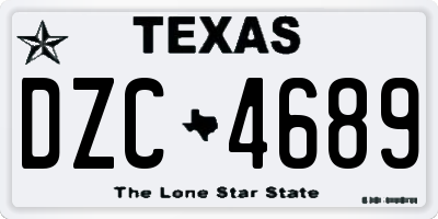 TX license plate DZC4689