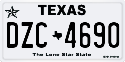 TX license plate DZC4690
