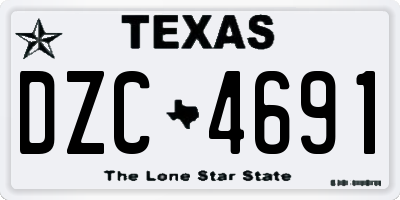TX license plate DZC4691