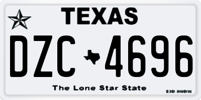 TX license plate DZC4696