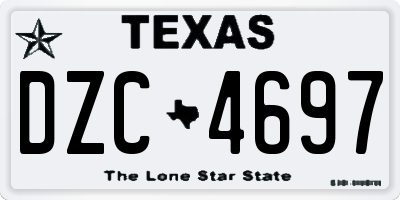 TX license plate DZC4697