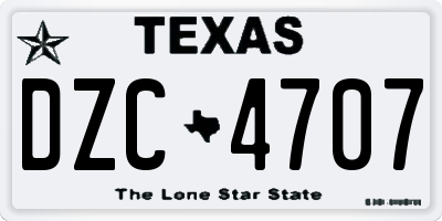 TX license plate DZC4707