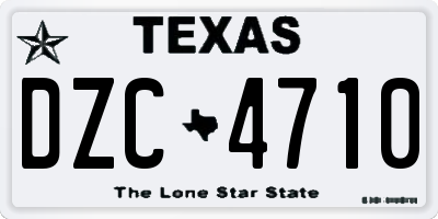 TX license plate DZC4710