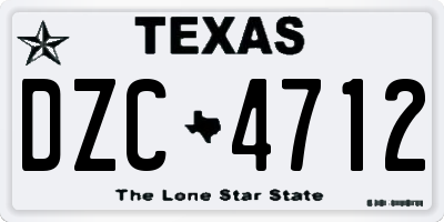 TX license plate DZC4712