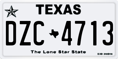 TX license plate DZC4713