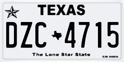TX license plate DZC4715