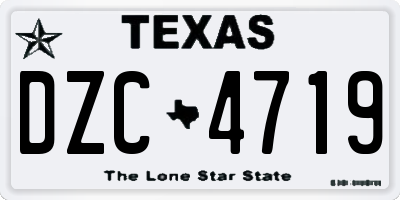 TX license plate DZC4719