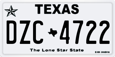TX license plate DZC4722