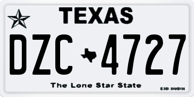 TX license plate DZC4727