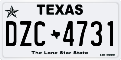 TX license plate DZC4731