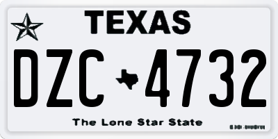 TX license plate DZC4732