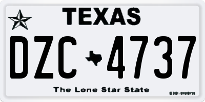 TX license plate DZC4737