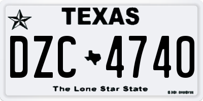 TX license plate DZC4740