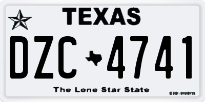 TX license plate DZC4741