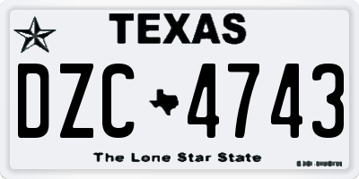TX license plate DZC4743