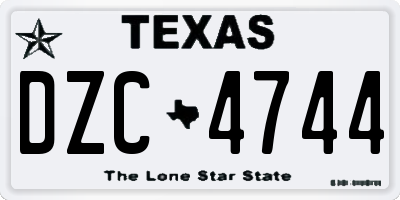 TX license plate DZC4744