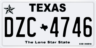 TX license plate DZC4746