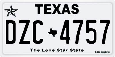 TX license plate DZC4757