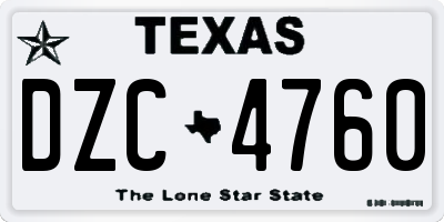 TX license plate DZC4760