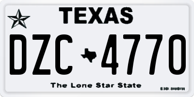 TX license plate DZC4770