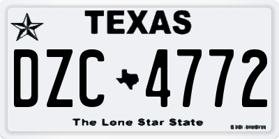 TX license plate DZC4772