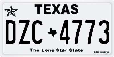 TX license plate DZC4773