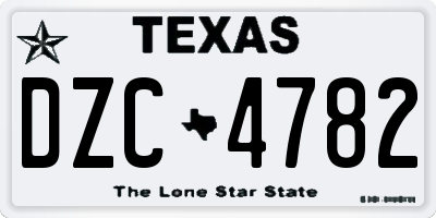 TX license plate DZC4782