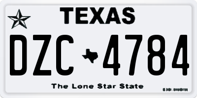TX license plate DZC4784