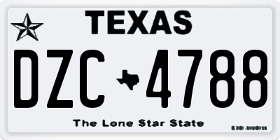 TX license plate DZC4788