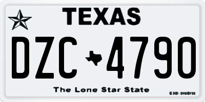 TX license plate DZC4790