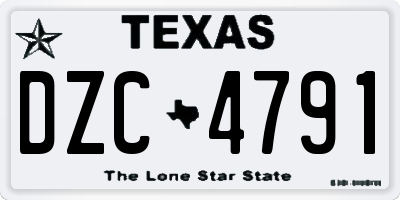 TX license plate DZC4791