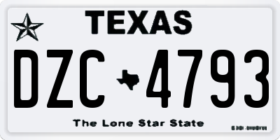 TX license plate DZC4793