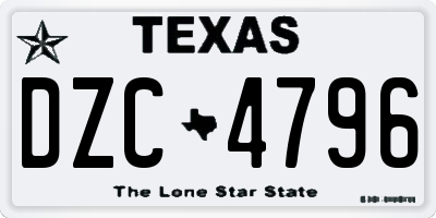 TX license plate DZC4796