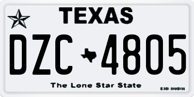 TX license plate DZC4805