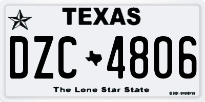 TX license plate DZC4806