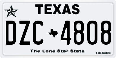 TX license plate DZC4808