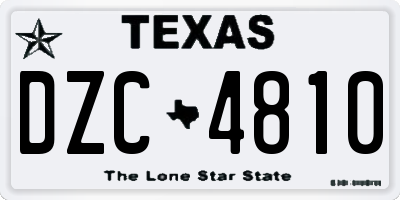 TX license plate DZC4810