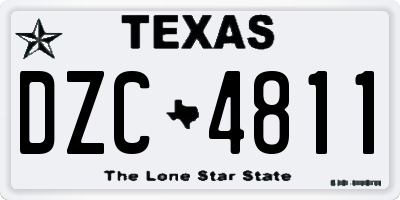 TX license plate DZC4811
