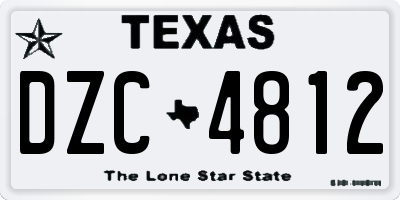 TX license plate DZC4812