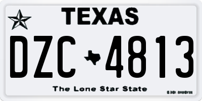 TX license plate DZC4813