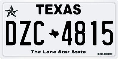 TX license plate DZC4815