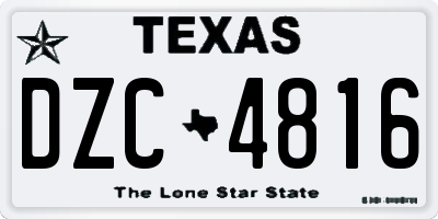 TX license plate DZC4816