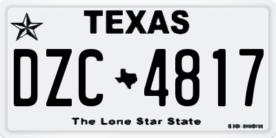 TX license plate DZC4817